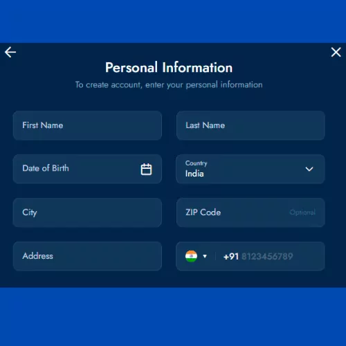 fill in several fields with personal data